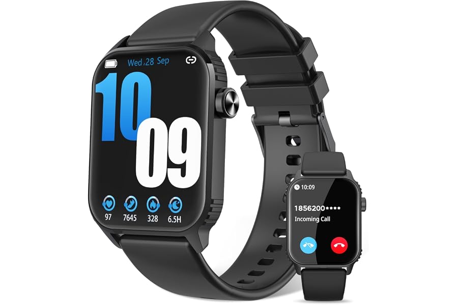 DIVOAZBVO Smart Watch for Men, 120+ Sports Modes Smartwatch with 1.83" HD Touchsreen, Sleep Monitor, IP67 Waterproof, Bluetooth Call & Music Control Fitness Watch for iPhone/Android (Black)