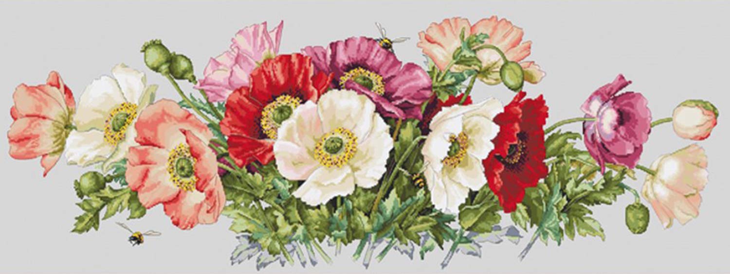 Merejka Cross Stitch Kit - Poppies