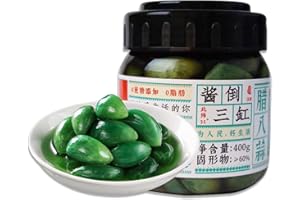 BaiLiSnacky Ail Laba Gousses 400g Vert Émeraude Marinées Traditionnelles Sucrées Acides Croustillantes Bonnes Avec Prêtes À M