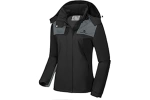CAMELSPORTS Women's Rain Jacket Waterproof Hooded Windbreaker Windproof Lightweight Shell Raincoat for Outdoor Hiking