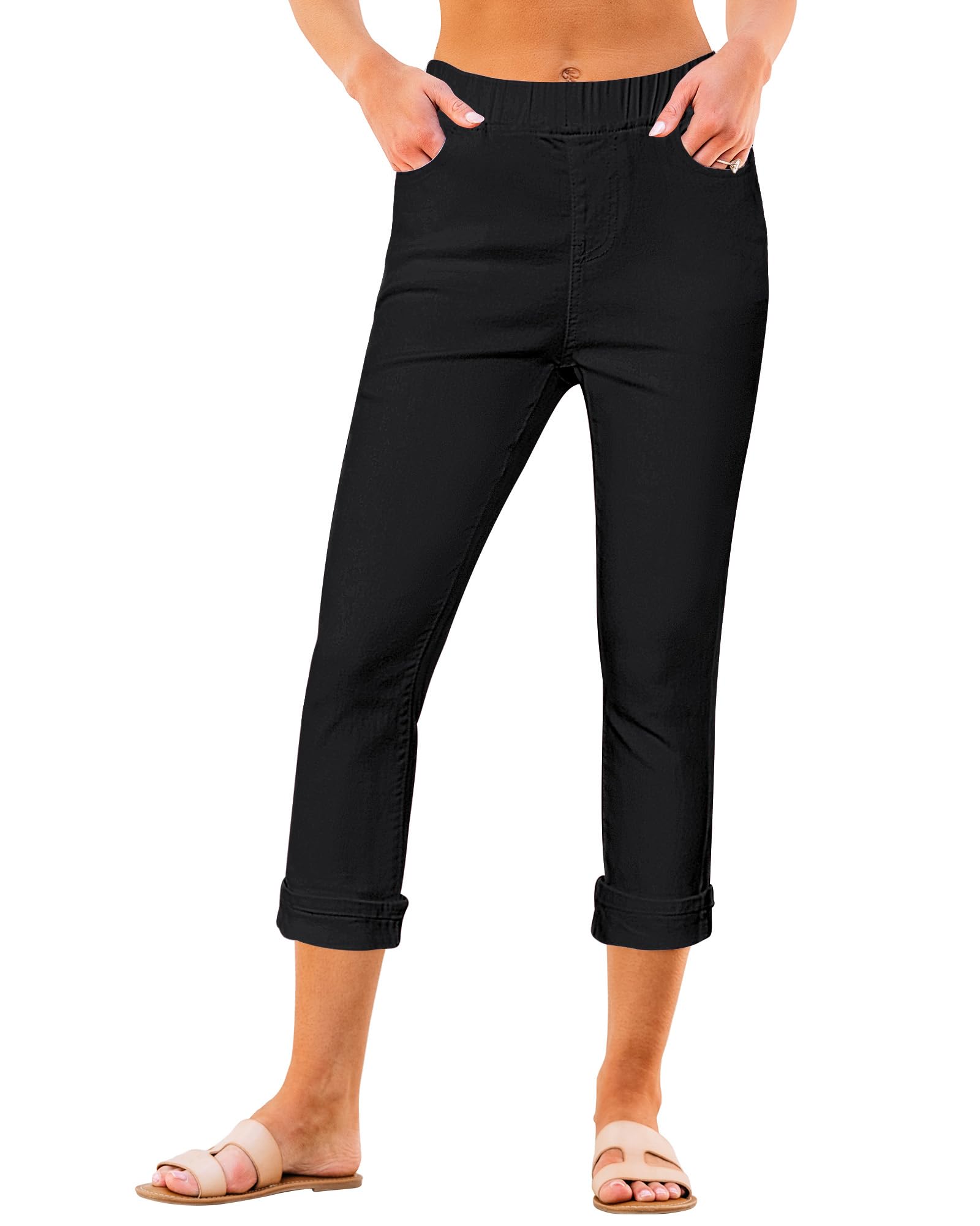 Photo 1 of (size 6) (used/fair) GRAPENT Women Jeans Women's Pants Womans Pants Western Wear Womens Clothing Ladies Capris Women's Clothing Womens Stretch Pants Color Always Black Size S Small Size 4 Size 6