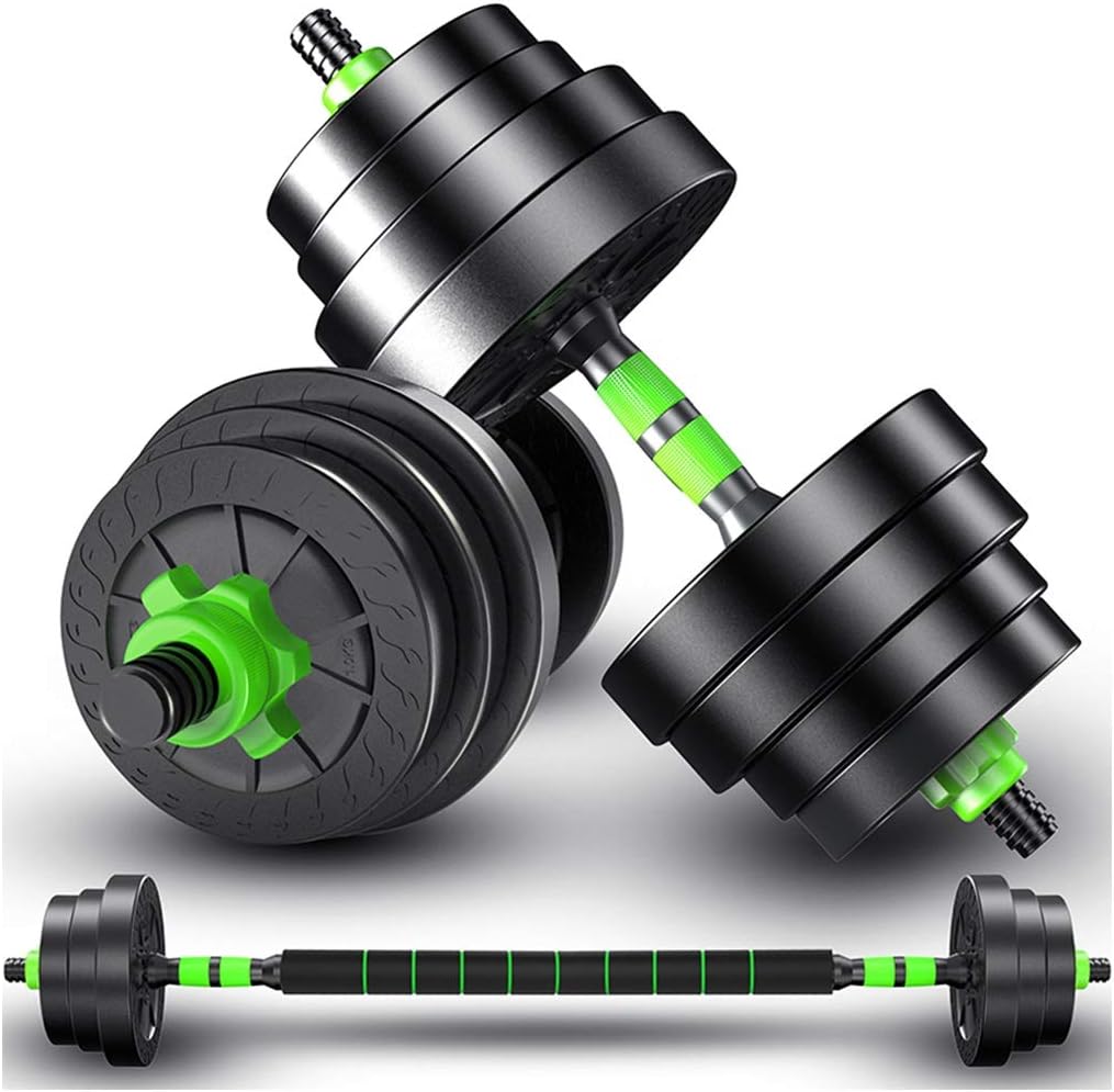 Dumbbell Fitness Equipment Home fitness equipment subverts visual mute green to create male muscle (Color : Black, Size : 10KG(5KG*2))