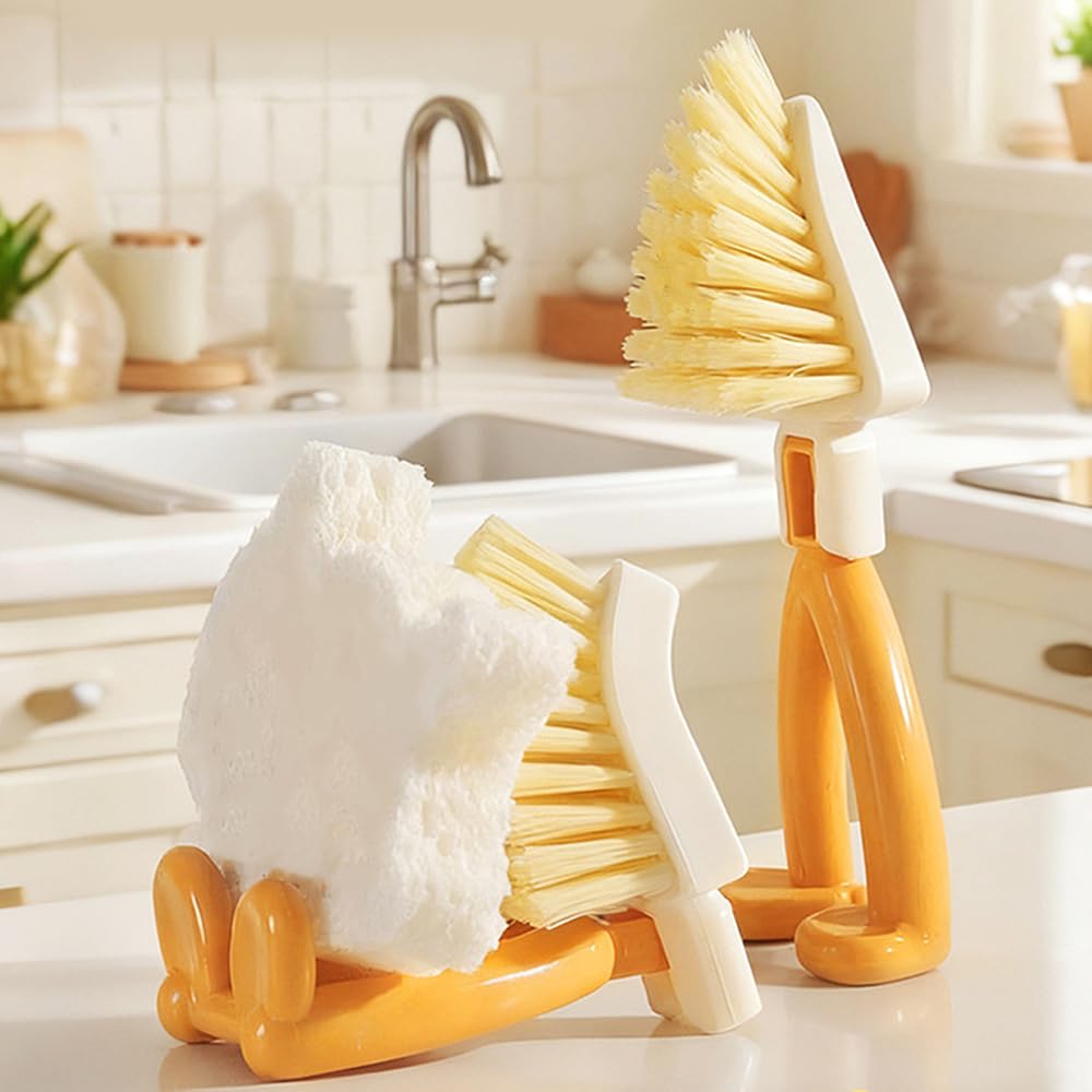 Dreiecksform Spülbürste, Spülbürste Badezimmerfugen, Hochwertiger Eckenreinigungsbürste Faltbar, Mehrzweck Bürste Reinigung Für Geschirr, Töpfe Und Arbeitsplatten, Robusten (1) 8