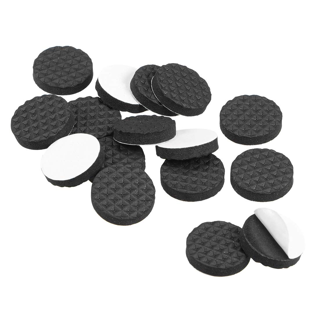 sourcing map Furniture Pads Adhesive EVA Pads 20mm Dia 4mm Thick Round Black 16Pcs