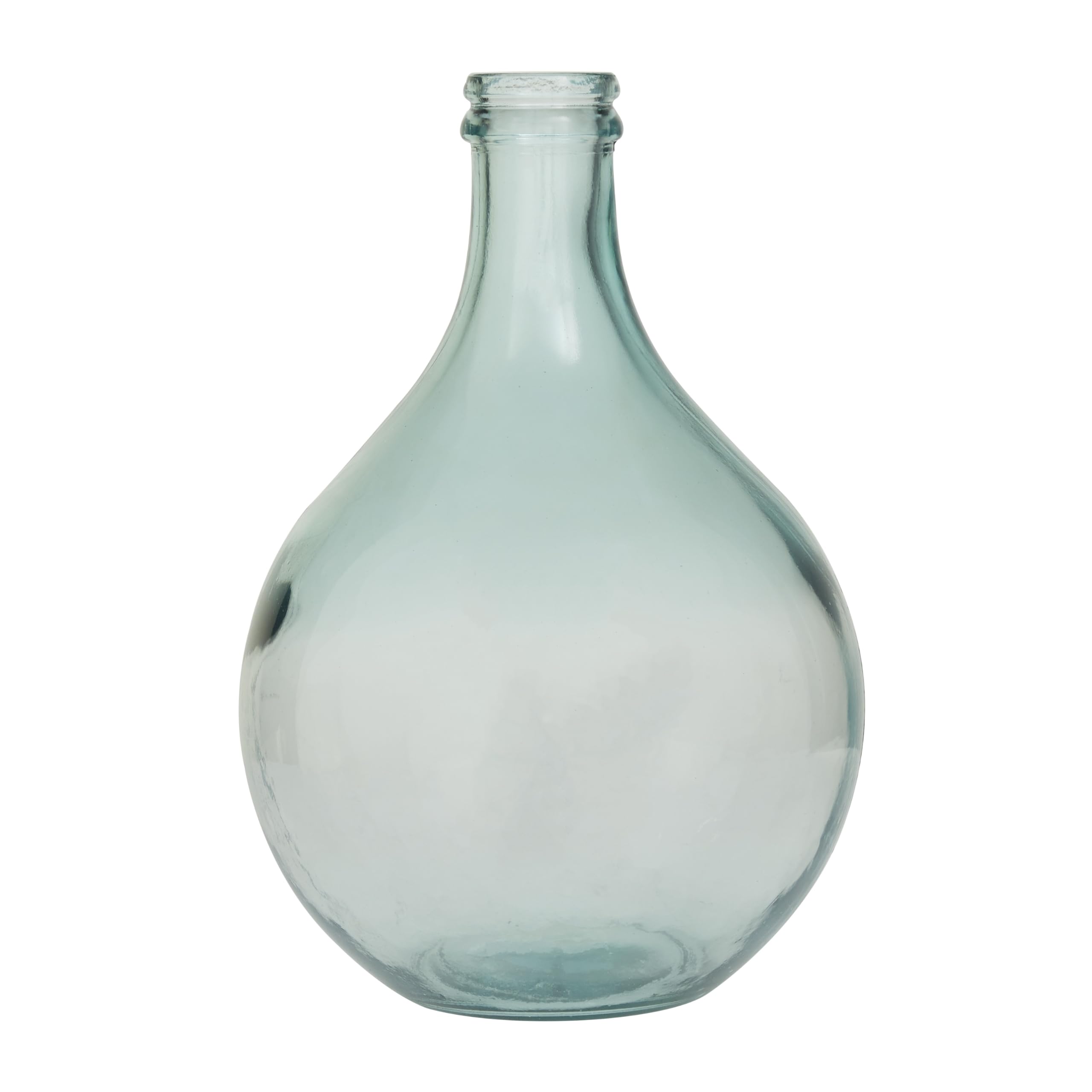 Photo 1 of Deco 79 Recycled Glass Handmade Decorative Vase Spanish Bottle Centerpiece Vase, Flower Vase for Home Decoration 11" x 11" x 17", Teal