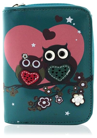 KukuBird Owl Family Tree Pattern Medium Size Damen Clutch Geldbörse