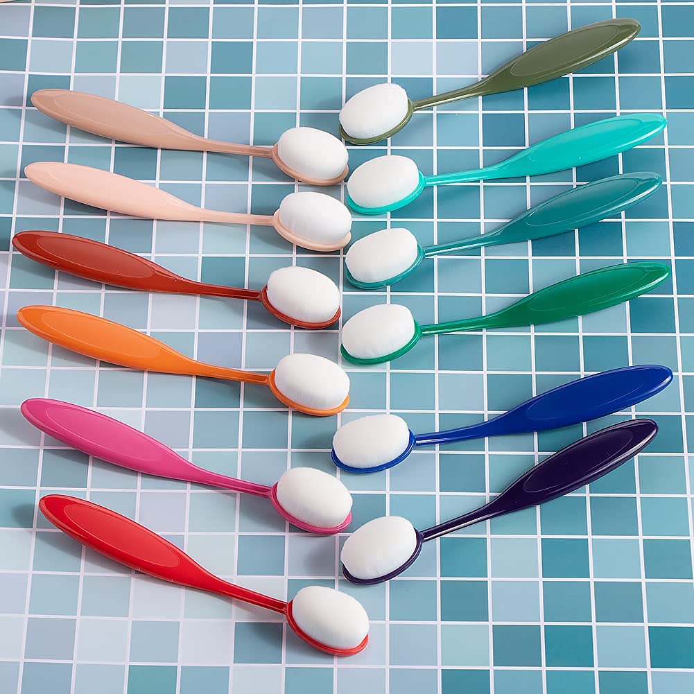 Yoseng 12 Pack Colored Ink Blending Brushes,Ink Blending Tool for Card Making,Craft Broad Application Assortment Paper Crafter Color Code Handle (Brush Head Size 0.85 Inches)