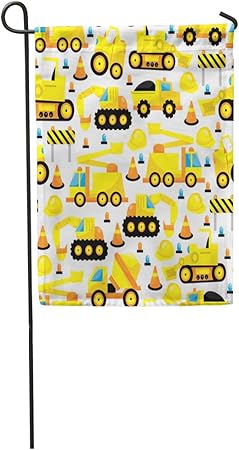 Amazon Com Semtomn 28 X 40 Garden Flag Pattern Of Construction