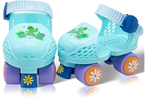 WELLWON Toddler Roller Skates, Adjustable Rollerskates for Girls Boys, Kids Beginner Roller Skates Quad-Style 4 Wheel for Children