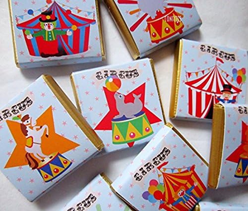 Personalised Chocolates Cute Circus Birthday Party Favour 25 pcs