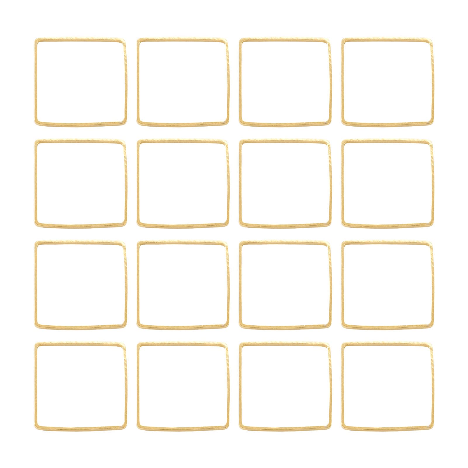 Photo 1 of Craftdady 100Pcs Golden Square Linking Rings Brass Hollow Geometric Frames Open Bezel Charms for DIY Crafts Jewelry Making 12x12mm