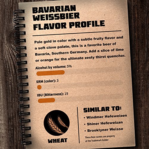 Mr. Beer Bavarian Wheat 2 Gallon Homebrewing Craft Beer Making Refill Kit with Sanitizer, Yeast and All Grain Brewing Extract Comprised of the Highest Quality Barley and Hops