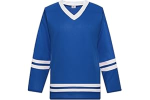 LTHYTY Blank Hockey Training Jersey Lightweight Fabric Long Sleeve for Ice Hockey Jersey Quick Dry Feature and V Neck Style