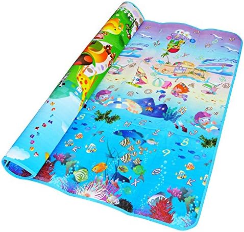 Blue Ocean + Animal Zoo Playmat Kids Gift Toy Children Carpet Outdoor Play Gym Rug