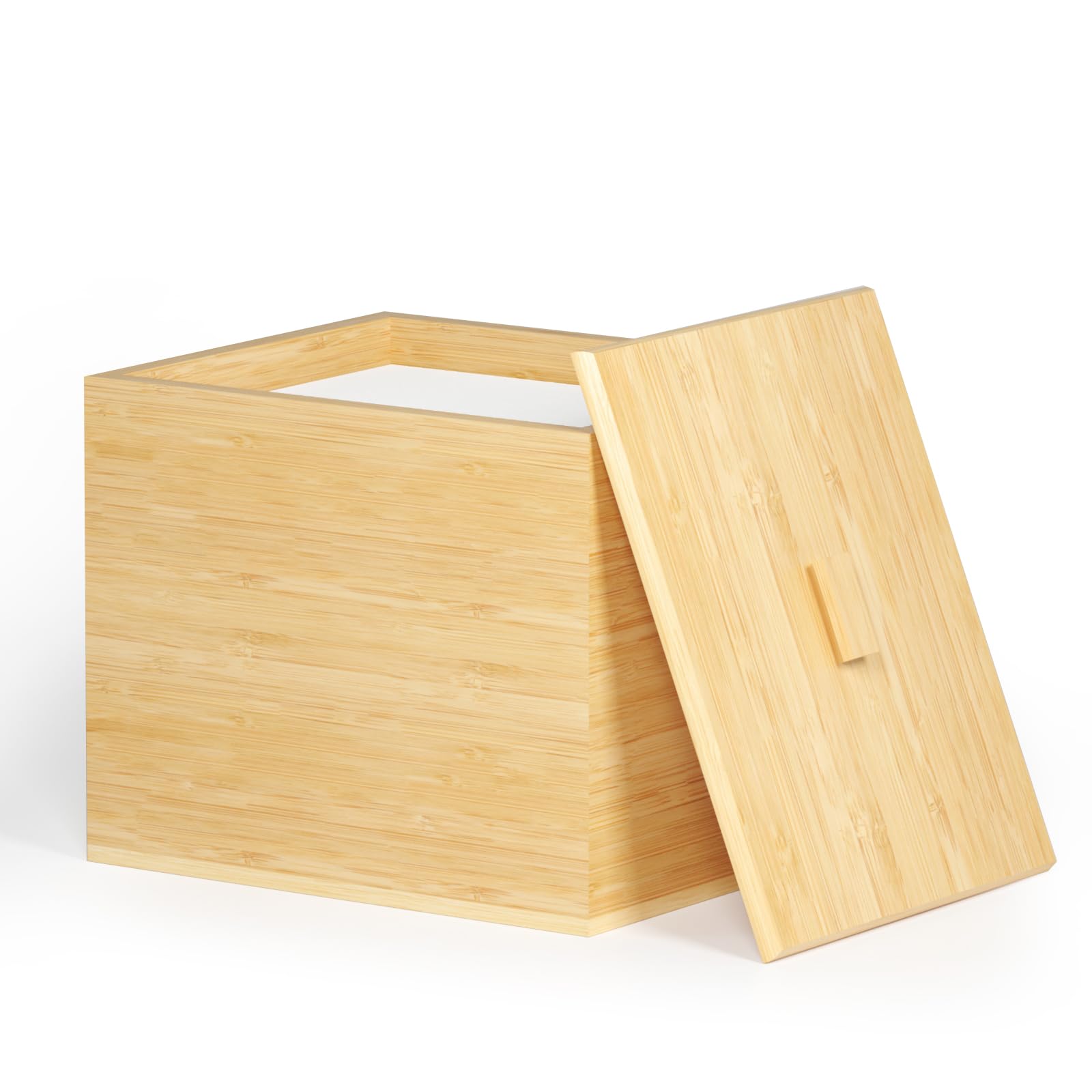 Photo 1 of Bamboo Disposable Face Towel Holder for Clean Skin Club, Bathroom Storage Organizer, Container Box (Towels Not Included)
