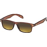 Eagle Eyes Casey Polarized Sunglasses - Rectangle Frame with Gradient Lens - Clear Brown