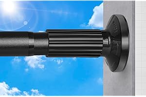 ZYRW Tension Curtain Rod 51-165In(4.25-13.75Ft), Extra Long Outdoor Curtain Rod No Drilling for Window or Bathroom Patio, Adjustable Spring Shower Rod, Easy to Install Never Rust, Rod Diameter 1.26In-Black