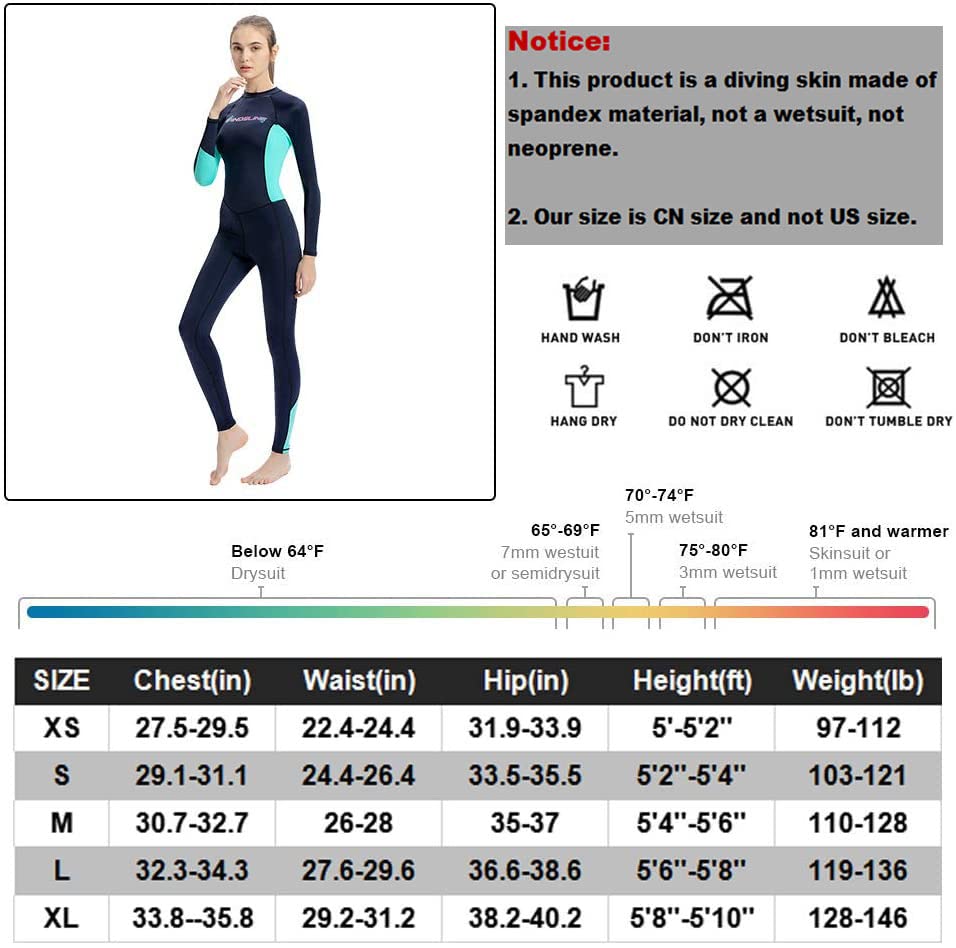 Dive Skins Full Body Swimsuit Wetsuit Scuba Rash Guard Diving Suit For