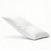 Botduck Thin Flat Soft Goose Feather Down Bed Pillows for Sleeping Hypoallergenic Standard Size Set of 1 Pack Side Back and Stomach Sleepers