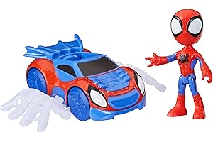 Spidey and his Amazing Friends Spidey Web Crawler Set, 4-Inch Scale Action Figure and Vehicle, Marvel Preschool Super Hero Toys, Kids Easter Gifts, Ages 3+