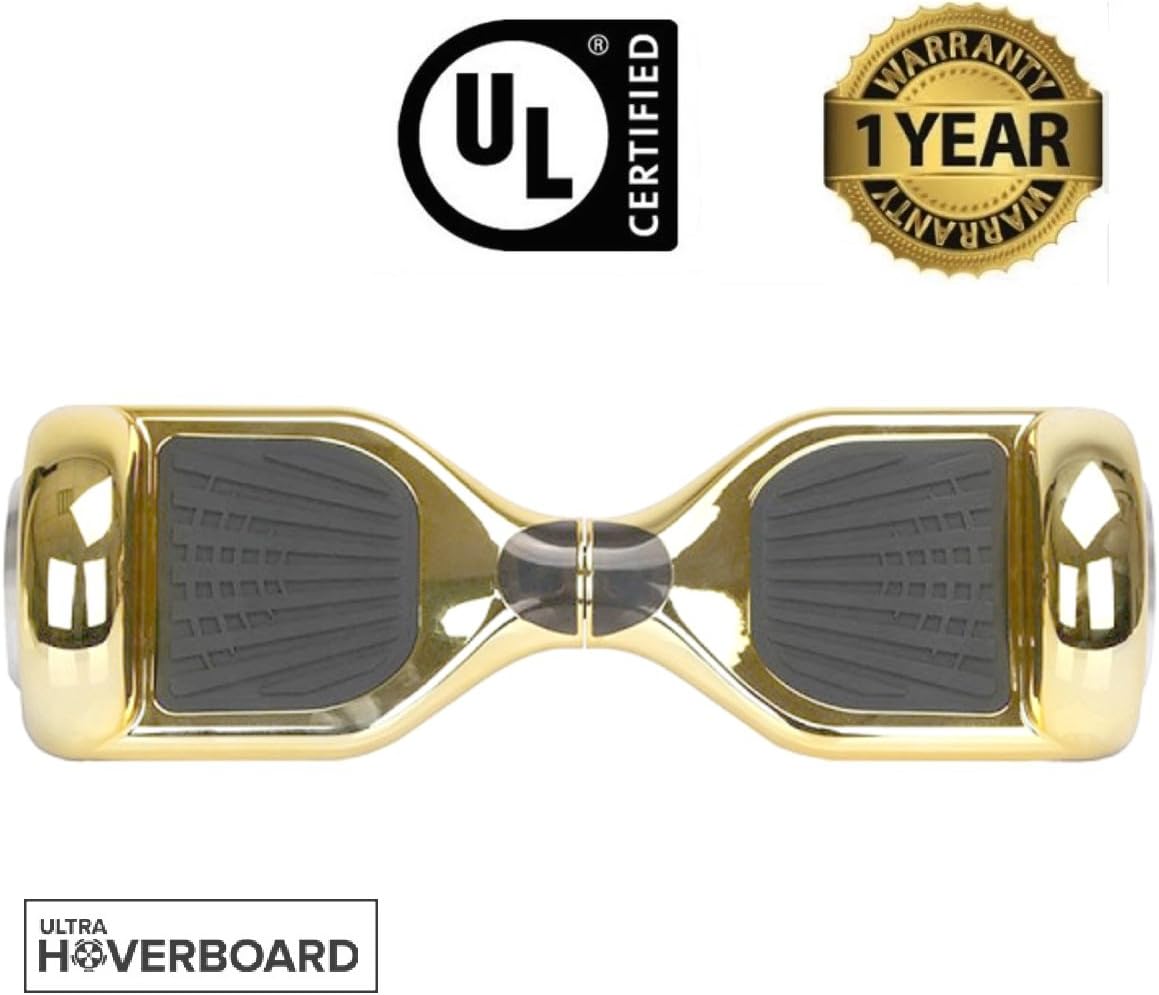 DTC Technologies Model R6 Hoverboard Self-Balancing Scooter UL-2272 Certified (Chrome Gold)
