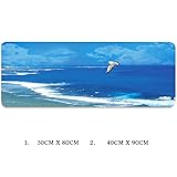 Epinki Rubber Cloth Large Mouse Pad Blue Seagull