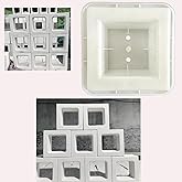 MWYZGMOLD Concrete Brick Molds - Reusable ABS Plastic Square Hollow Block Molds for DIY Garden Wall,Pathway Edging,Planter - Cement Block Mold for Construction, Landscaping