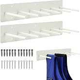 PER4MANCE 2 Pieces Lead Apron Hanger &ndash; 6-Hook Heavy Duty Wall Mount with Extra Long Anti-Slip Hooks, Easy to Mount for Home and Commercial Use