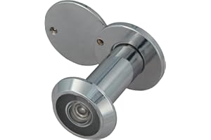 Amig - Peephole with Super Angle Lens for Interior and Exterior Doors 3-14 | Brass | Gloss Chrome Finish | Measurements - Diameter 6 Inch, Door Thickness 14x24 Inch | 35-60 mm