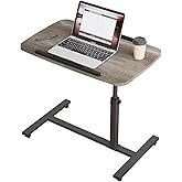 Furist Overbed Table with Wheels, Rolling Laptop Stand, Bedside Table, Hospital Bed Table, Height Adjustable Overbed Bedside 