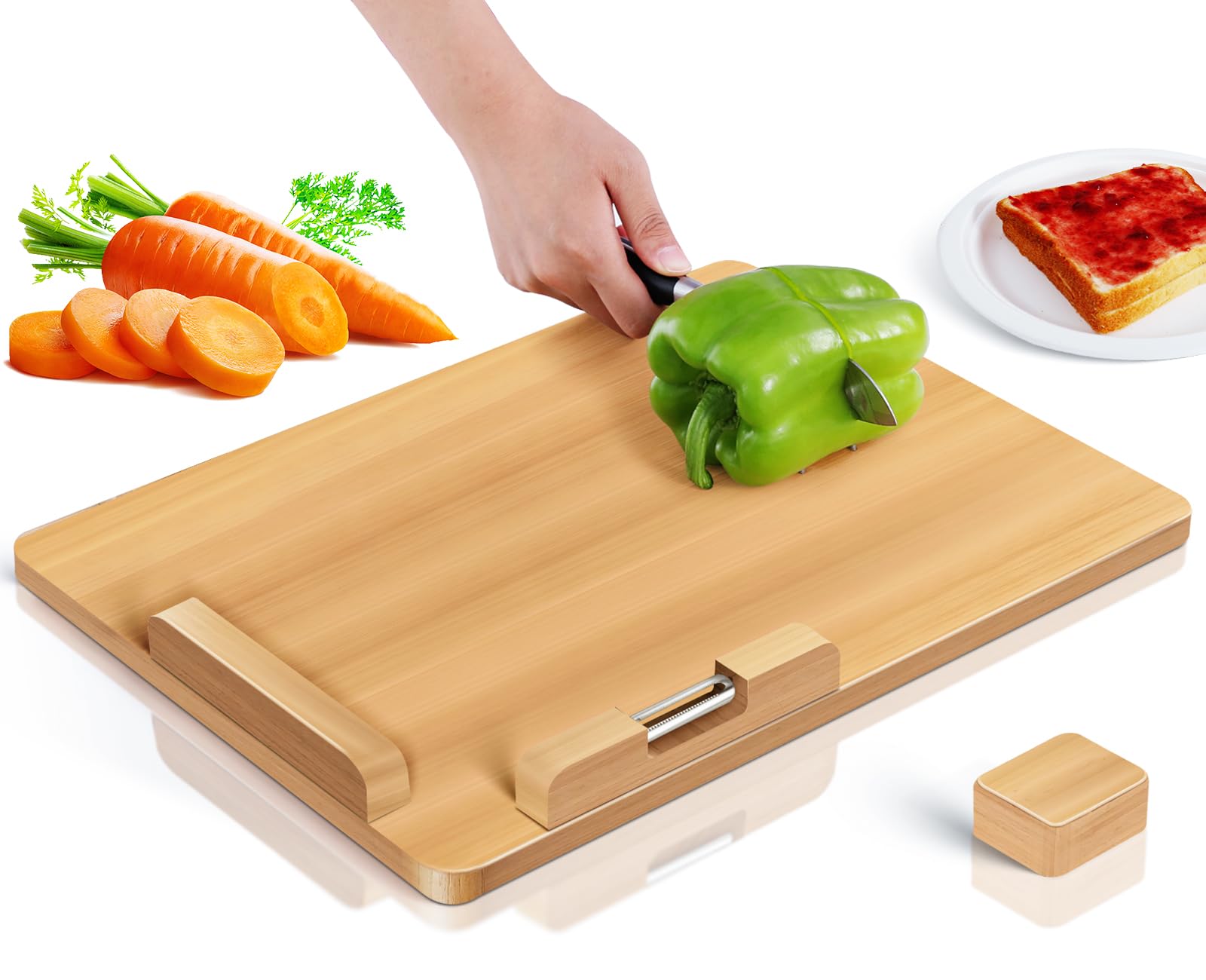 Photo 1 of Adaptive One-Handed Cutting Board - Easy to Use, Lightweight, Multi-Functional Kitchen Paring Board for Disabled, Stroke Survivors and Amputees