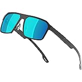 ATTCL Polarized Sunglasses Men Driving: Lightweight Metal Frame Fiber Temples UV400 Protection Stylish Hexagonal Sun glasses