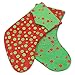 Ivenf Christmas Mini Stockings, 24 Pcs 7 inches Glitter Round Dots Stockings, Gift Card Bags Holders, Bulk Treats for Neighbors Coworkers Kids Cats Dogs, Small Rustic Red Xmas Tree Decorations Set