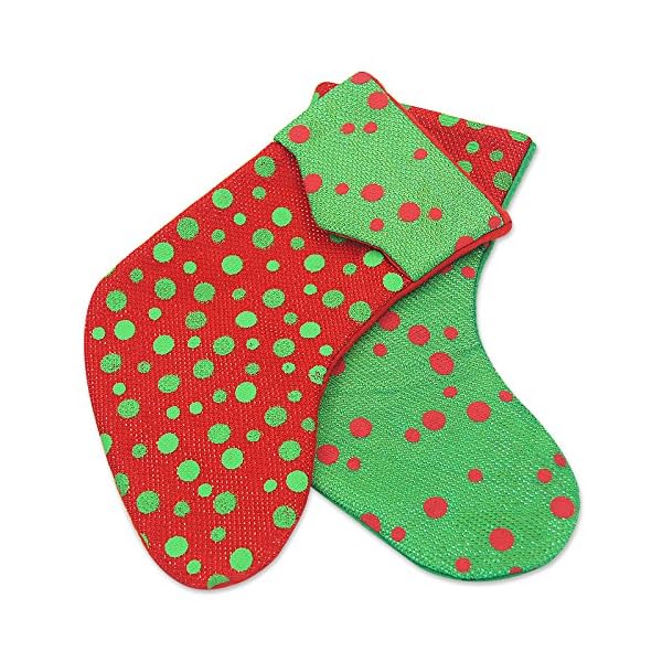 Ivenf Christmas Mini Stockings, 24 Pcs 7 inches Glitter Round Dots Stockings, Gift Card Bags Holders, Bulk Treats for… - Image 4