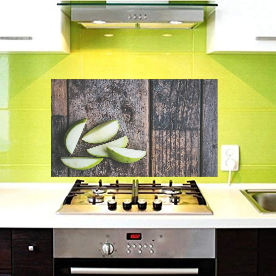Total Home Green Apple Pieces Wallpaper Kitchen Wall Decor