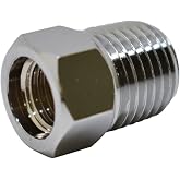 Scuba Choice Diving Brass Adapter, Female 3/8-24 to Male 1/4" NPT - Durable Silver Threaded Connector for Scuba Gear, Regulators, Hoses, Dive Equipment and Accessories