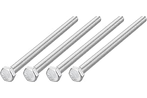 METALLIXITY Hex Bolts (M8-1.25x130mm) 4Pcs, 304 Stainless Steel Coarse Fully Threaded Hex Head Screw Bolt Machine Screws - fo