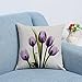 JIANKUN Elegant Tulip LinenThrow Pillow Cover Couch Art Painting for Living Room Decor Cushion Cover and Modern Home Decorations Pillowcase