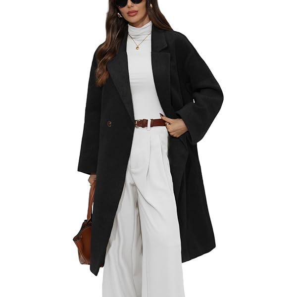 Amazon.com: HGps8w Women's Collarless Wool Blend Trench Coat