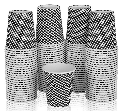 Disposable Hot Coffee Cups By Golden Spoon â€“ 100 Pack Set Complete â€“ Stylish Contemporary Ripple Design (16 oz)