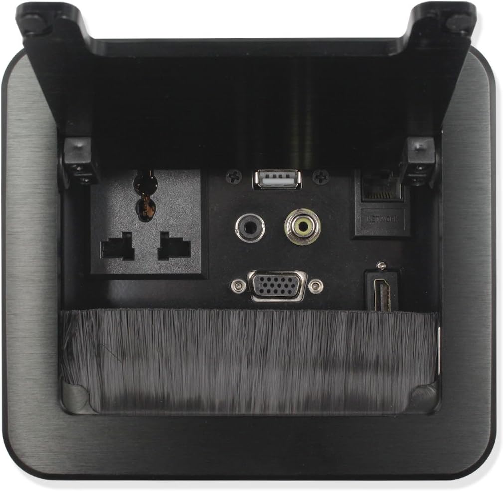 Brush Flip Top Tabletop Socket Multimedia Audio Video Information Panel