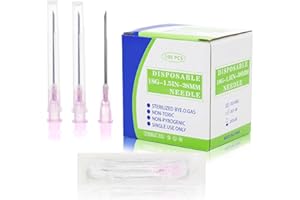 VILKTDD 100 Pack 18 Ga 38mm 1.5IN Disposable Needles for Scientific and Industrial Dispensing, Individually Wrapped