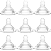 Gotocut Bottle Nipples Medium Flow Nipple Level 2, 3m+, Compatible with Wide-Neck Baby Bottle, 9 Count