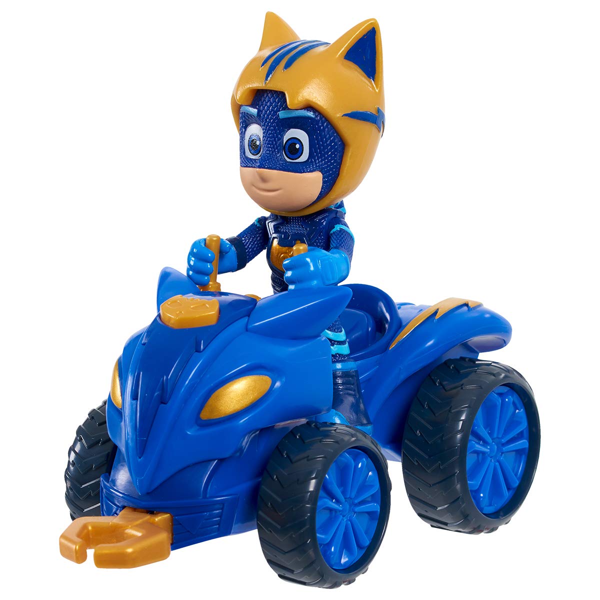 Simba 109402421 PJ Masks Quad Catboy, with Superhero Action Figure, with Integrated Winch, Blue with Gold Accents, Figure 8 cm Tall, for Children from 3 Years