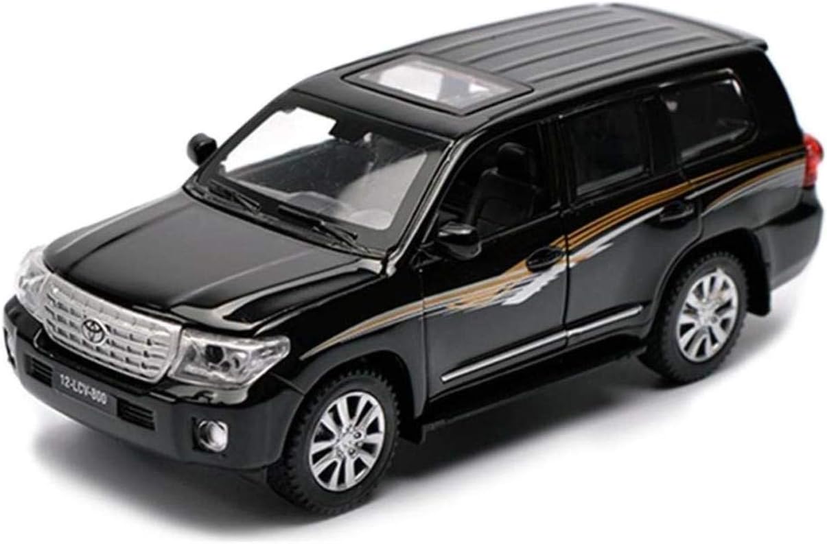 Lyqqqq Car Model 1,24 Land Cruiser Off-Road SUV Simulation Alloy Die-Casting Toy Ornaments Sports Car Collection Jewelry 20x8x7CM (Color : Black)