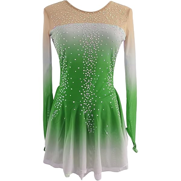 figure skating dress green 539 Sequins & Satin Skating Dress in Ocean Teal by Jerry's