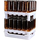 FASTFERMENT - 24-Bottle Drying Rack &amp; Tray| Bottle Drying Tree Alternative | Dry &amp; Store Your Wine or Bomber/Belgian Bottles | 2-Stackable Racks, 1 Tray | Dishwasher Safe | Home Brewing Supplies