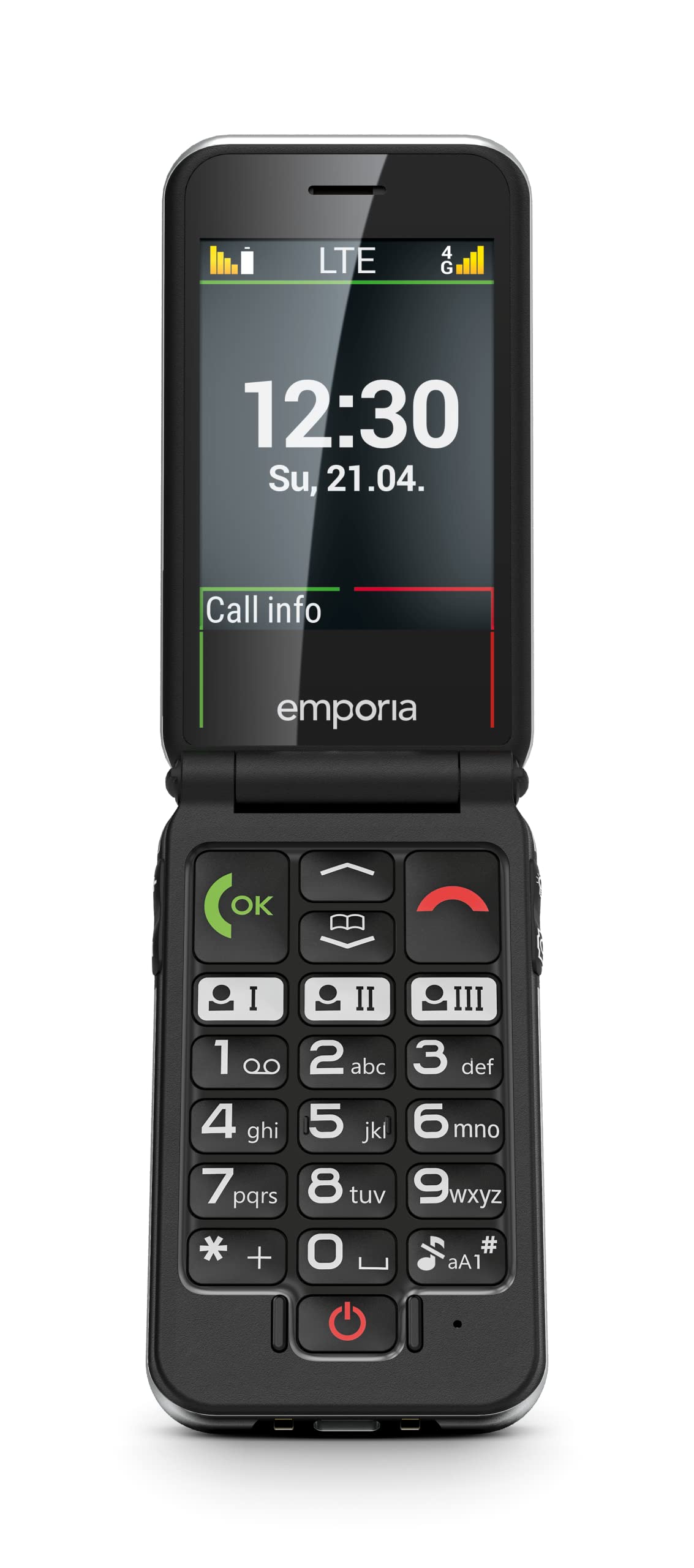 emporiaJOY-LTE, Seniorenhandy, Klapphandy ohne Vertrag, Mobiltelefon mit Notruftaste, 2,8-Zoll-Display, Rot