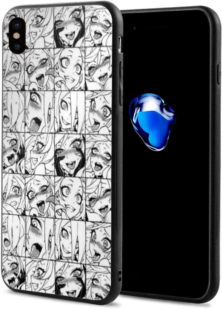 Anime Cute Ahegao for iPhone X Case Print Designed Protective Case for Unisex Game Lovers Cover Shell 5.752.870.39 Inch