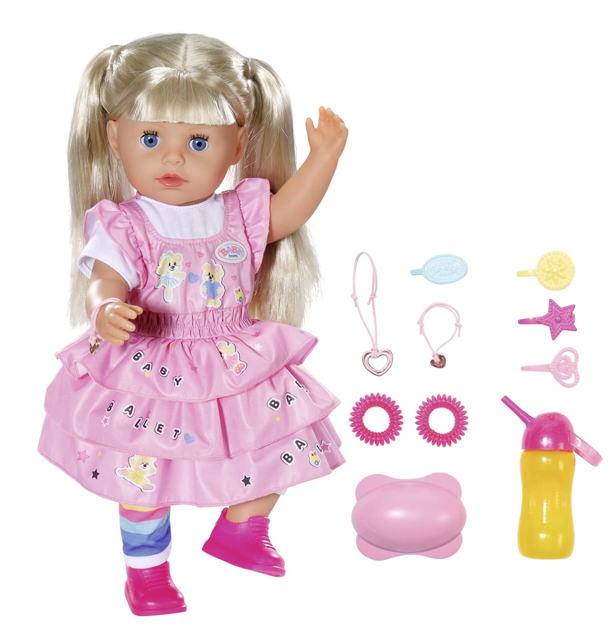 BABY born Kindergarden Little Sister 36cm Doll - Toy for Kids with 7 Lifelike Functions & Outfit - Easy for Small Hands, Creative Play Promotes Empathy & Social Skills, For Toddlers 2 Years & Up